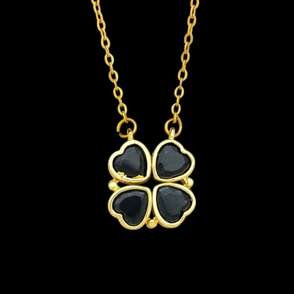 N2. 18K Gold Plated - Black - 2 Way Love Necklace - New! No Cancels